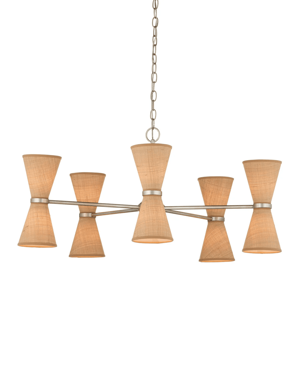 Silver Iron chandelier - Halo Ray for dining room view 5