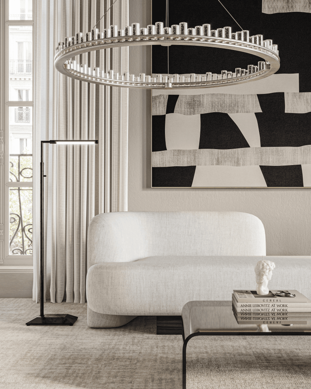 Clear Crystal chandelier - Lumen Ray for dining room view 6