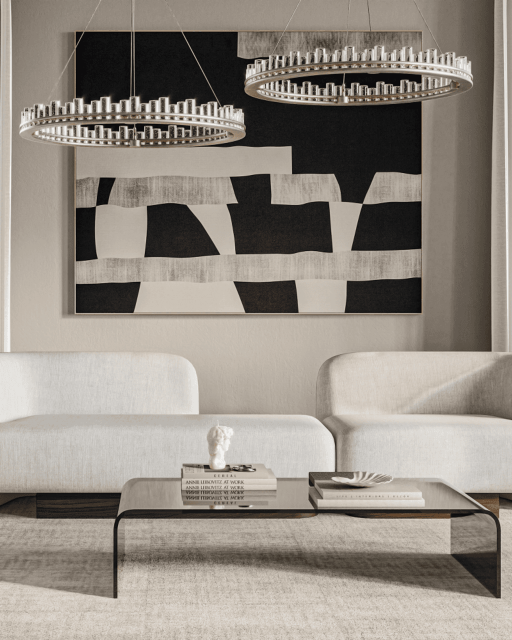 Clear Crystal chandelier - Ivara Ray for dining room view 2