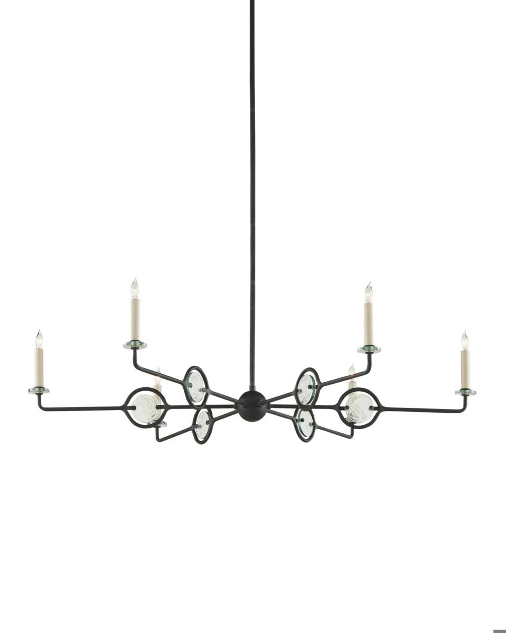 Black Glass chandelier - Maia Verge for dining room view 4