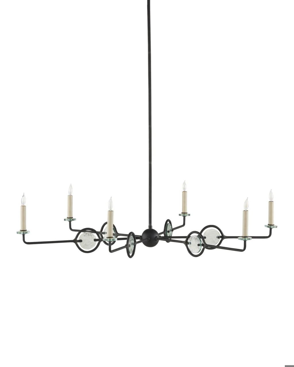 Black Glass chandelier - Maia Verge for dining room view 3