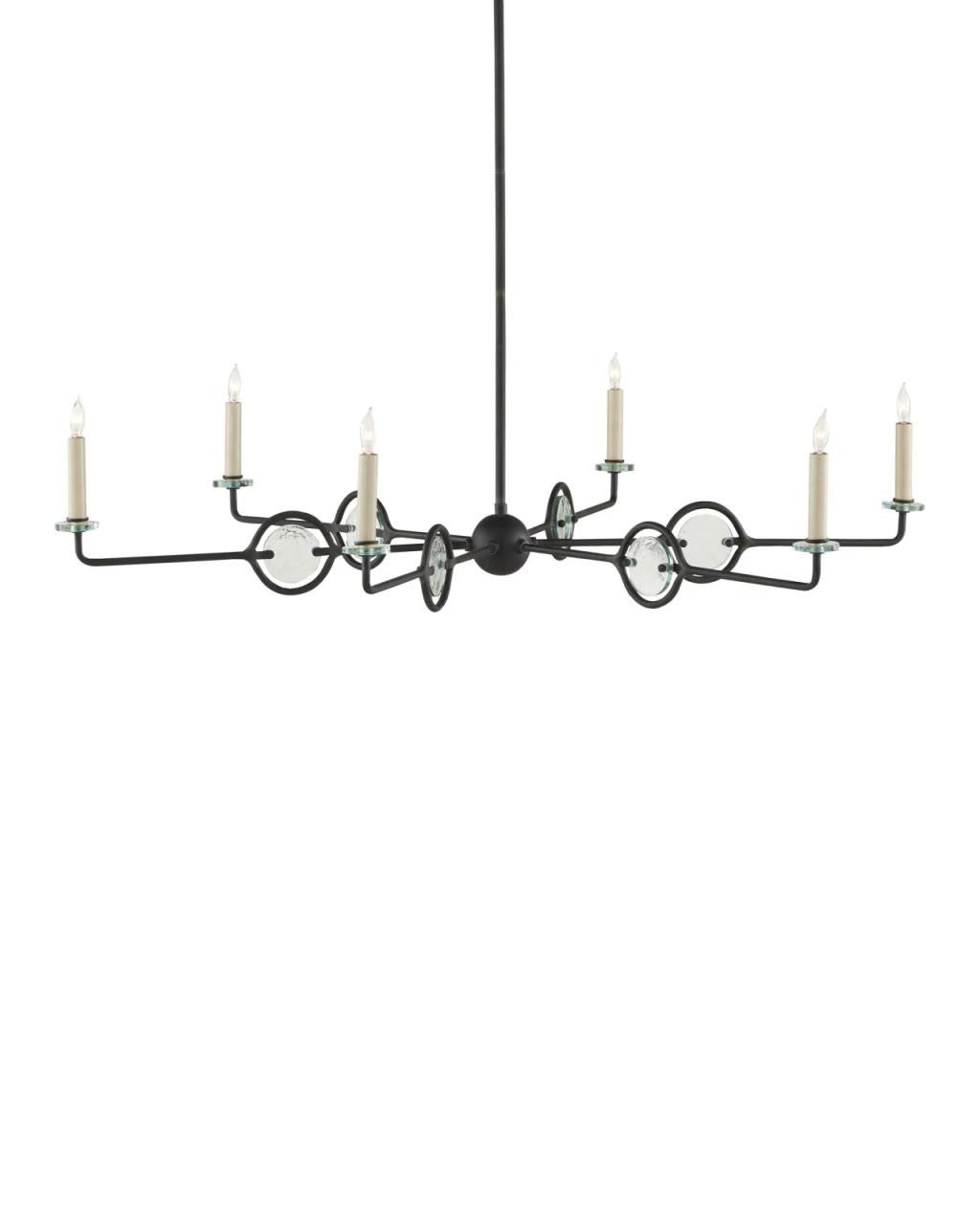 Black Glass chandelier - Maia Verge for dining room view 2