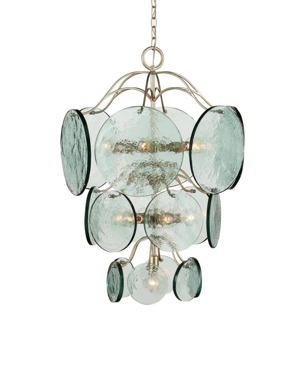 White Glass chandelier - Evren Verge for dining room view 7