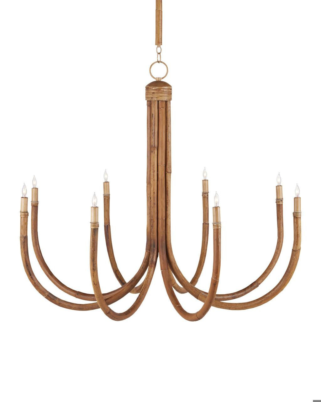 Natural Rattan Round chandelier - Yule Verge for dining room view 3