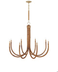 Natural Rattan Round chandelier - Yule Verge for dining room view 1
