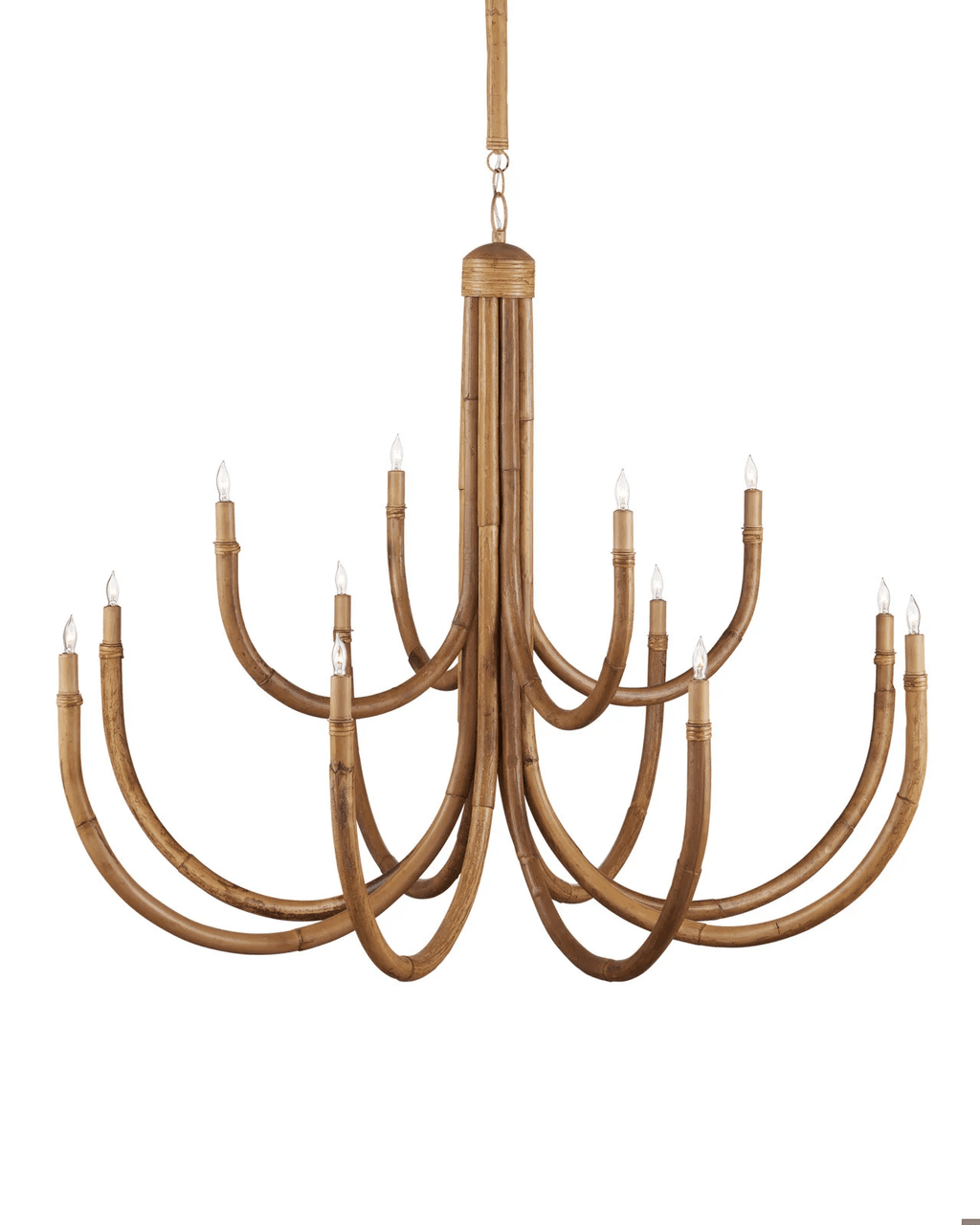 Natural Rattan Round chandelier - Vela Mist for dining room view 3