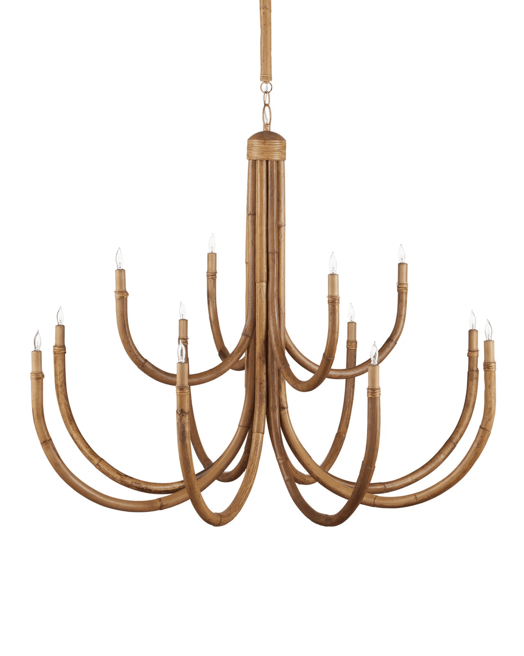 Natural Rattan Round chandelier - Vela Mist for dining room view 2