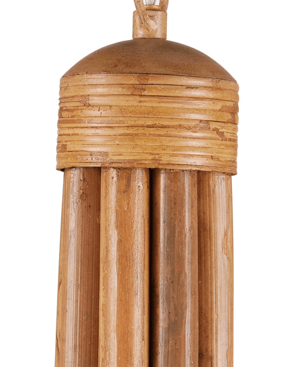 Natural Rattan Round chandelier - Vela Mist for dining room view 4