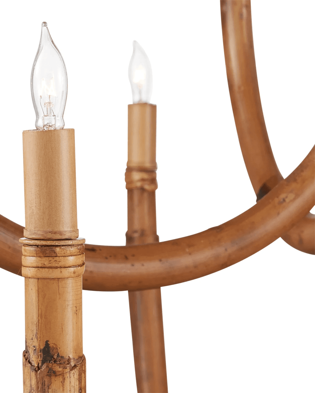 Natural Rattan Round chandelier - Vela Mist for dining room view 6