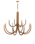Natural Rattan Round chandelier - Vela Mist for dining room view 1