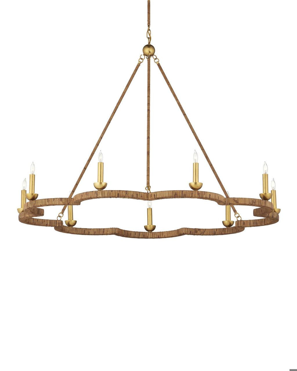 Gold Rattan chandelier - Ottilie Dawn for dining room view 4