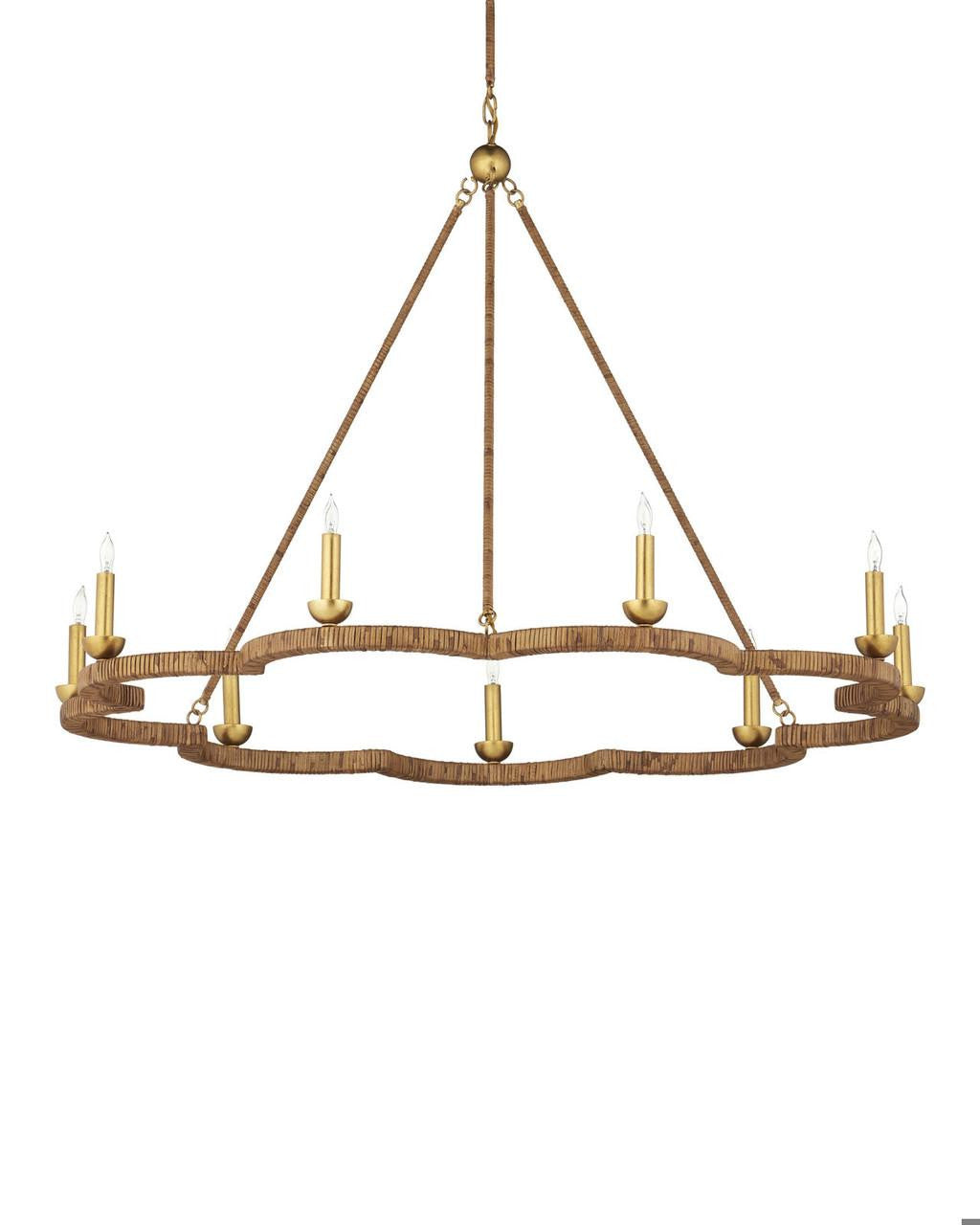 Gold Rattan chandelier - Ottilie Dawn for dining room view 1