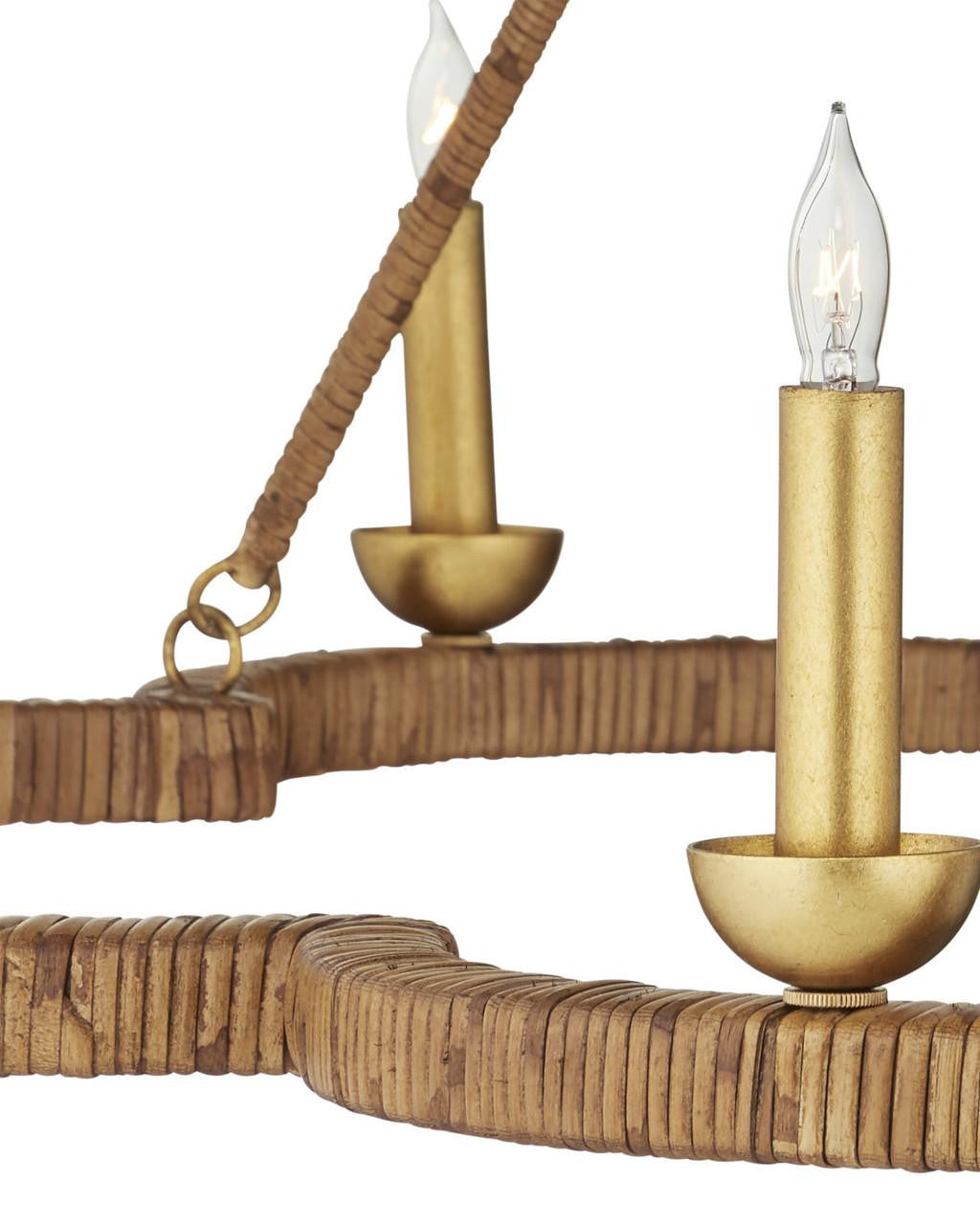 Gold Rattan chandelier - Ottilie Dawn for dining room view 6