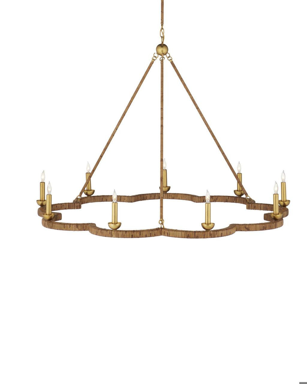 Gold Rattan chandelier - Ottilie Dawn for dining room view 7