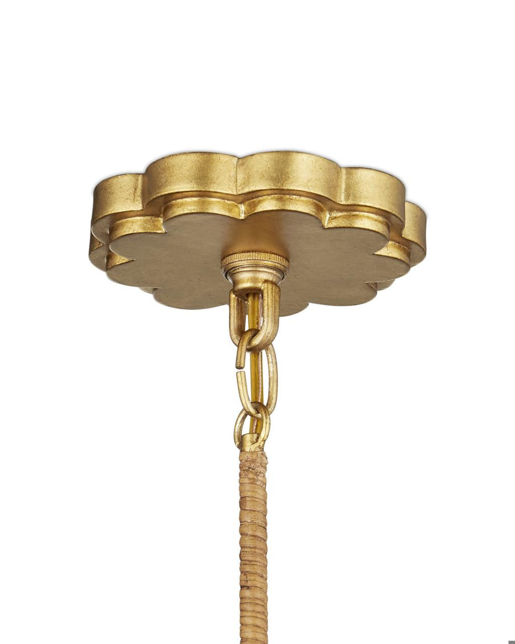Gold Rattan chandelier - Ottilie Dawn for dining room view 5