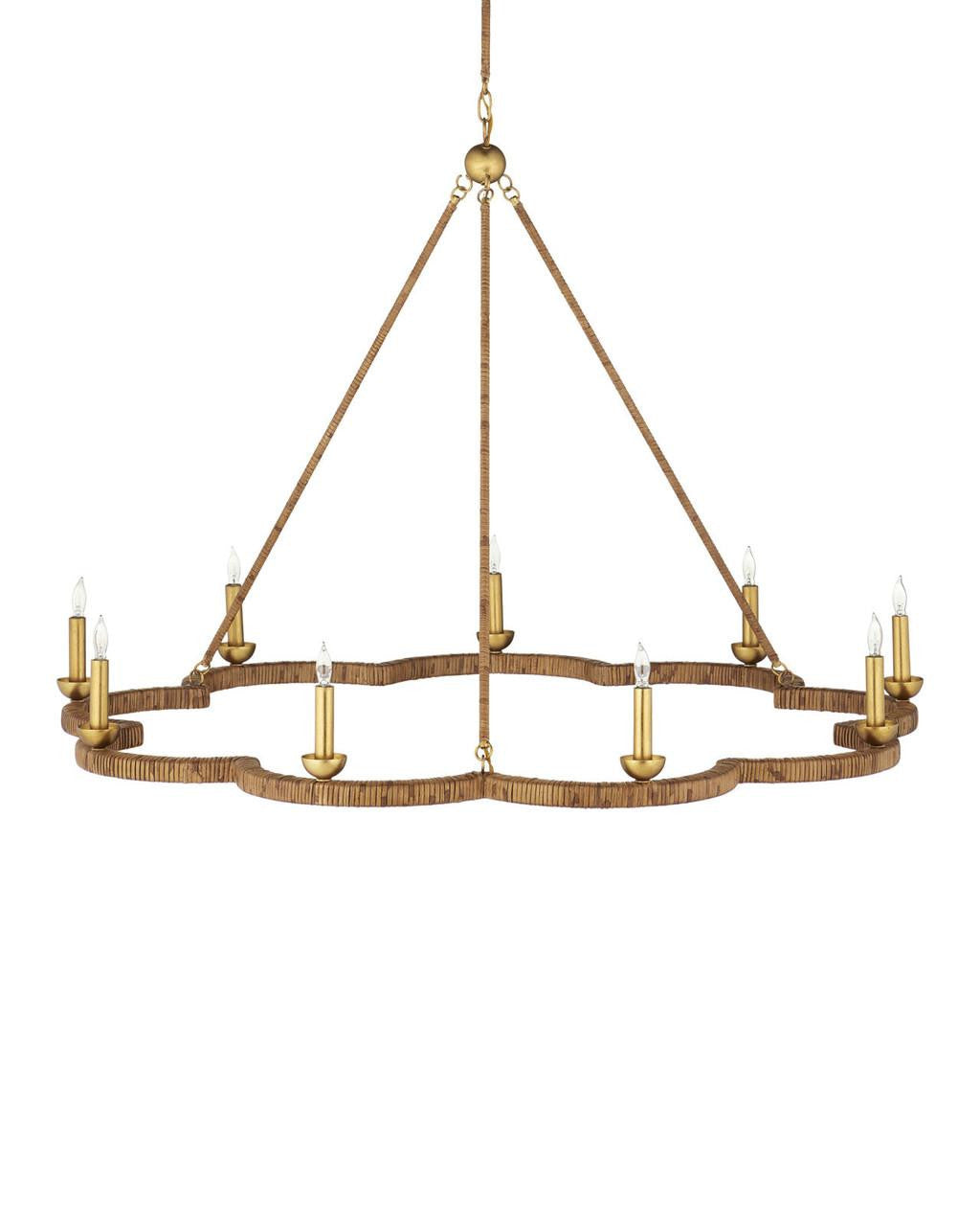 Gold Rattan chandelier - Ottilie Dawn for dining room view 3