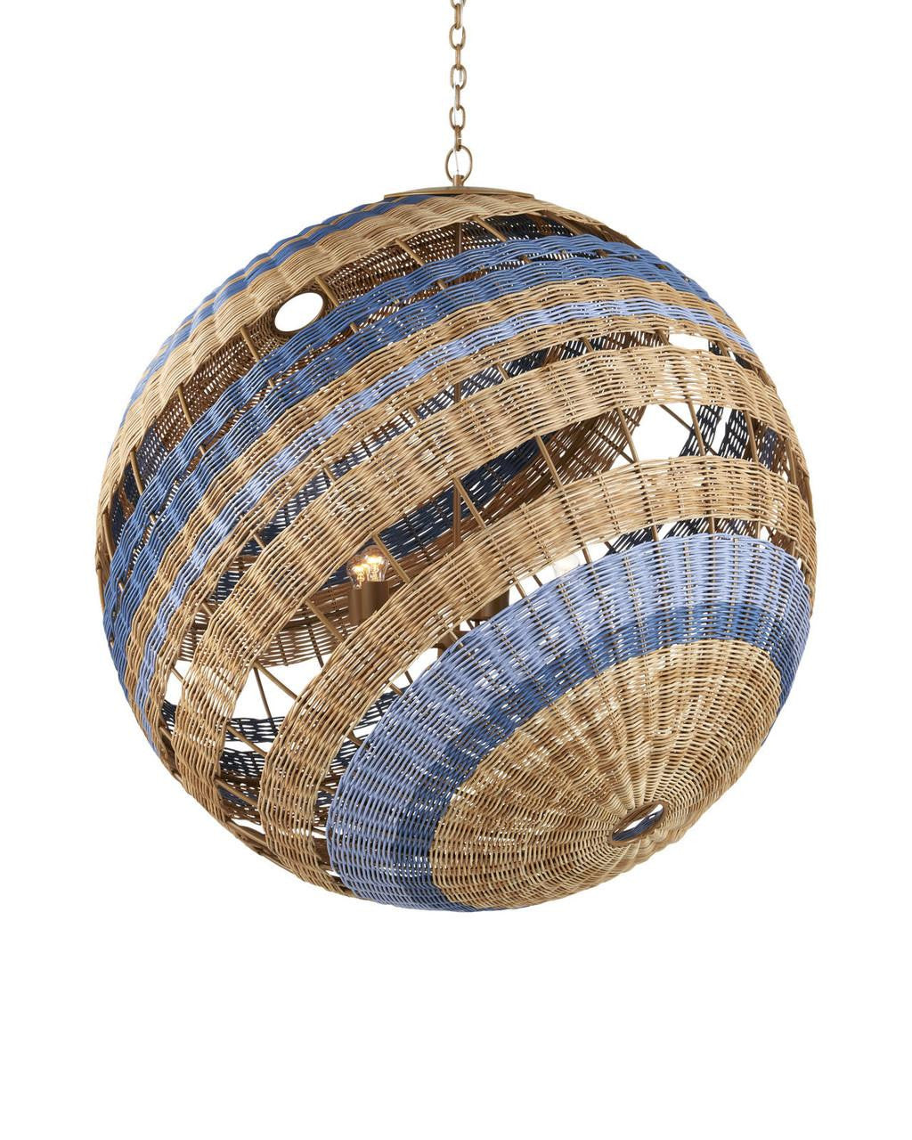 Natural Rattan Round chandelier - Jessa Verge for dining room view 3