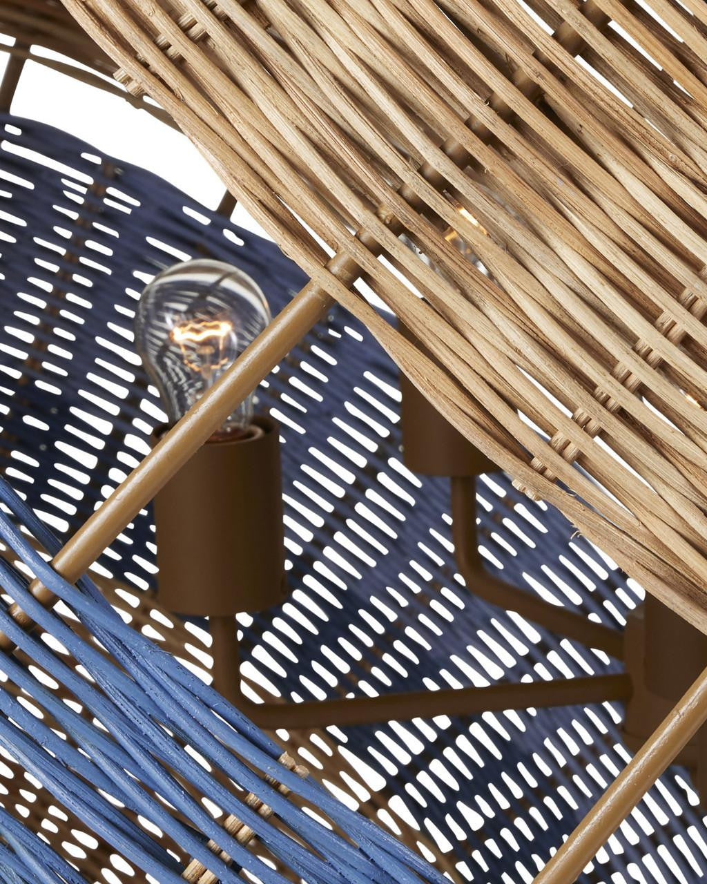 Natural Rattan Round chandelier - Jessa Verge for dining room view 5