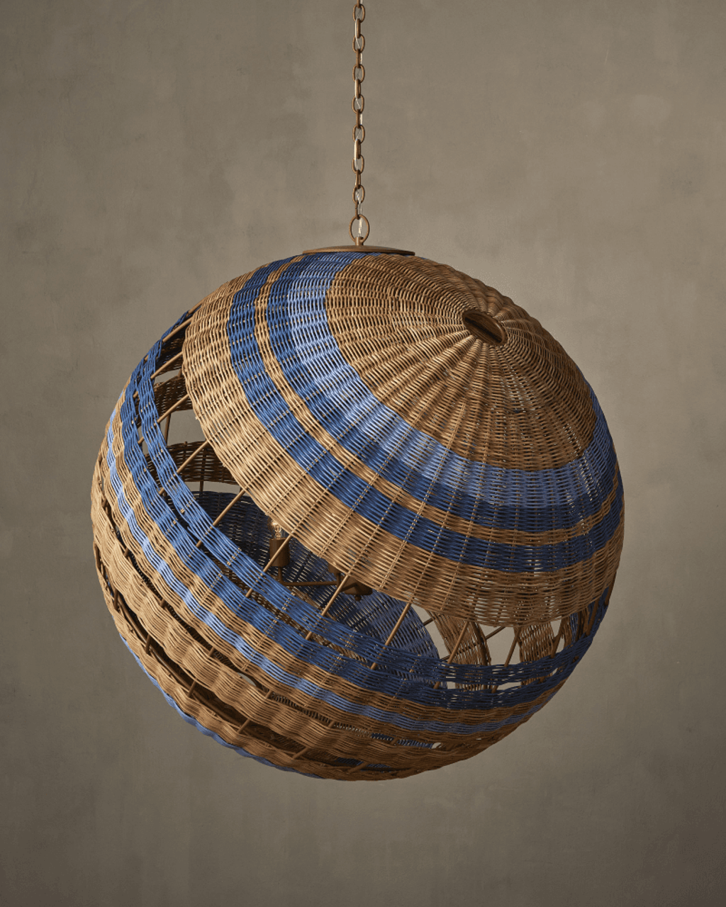 Natural Rattan Round chandelier - Jessa Verge for dining room view 6