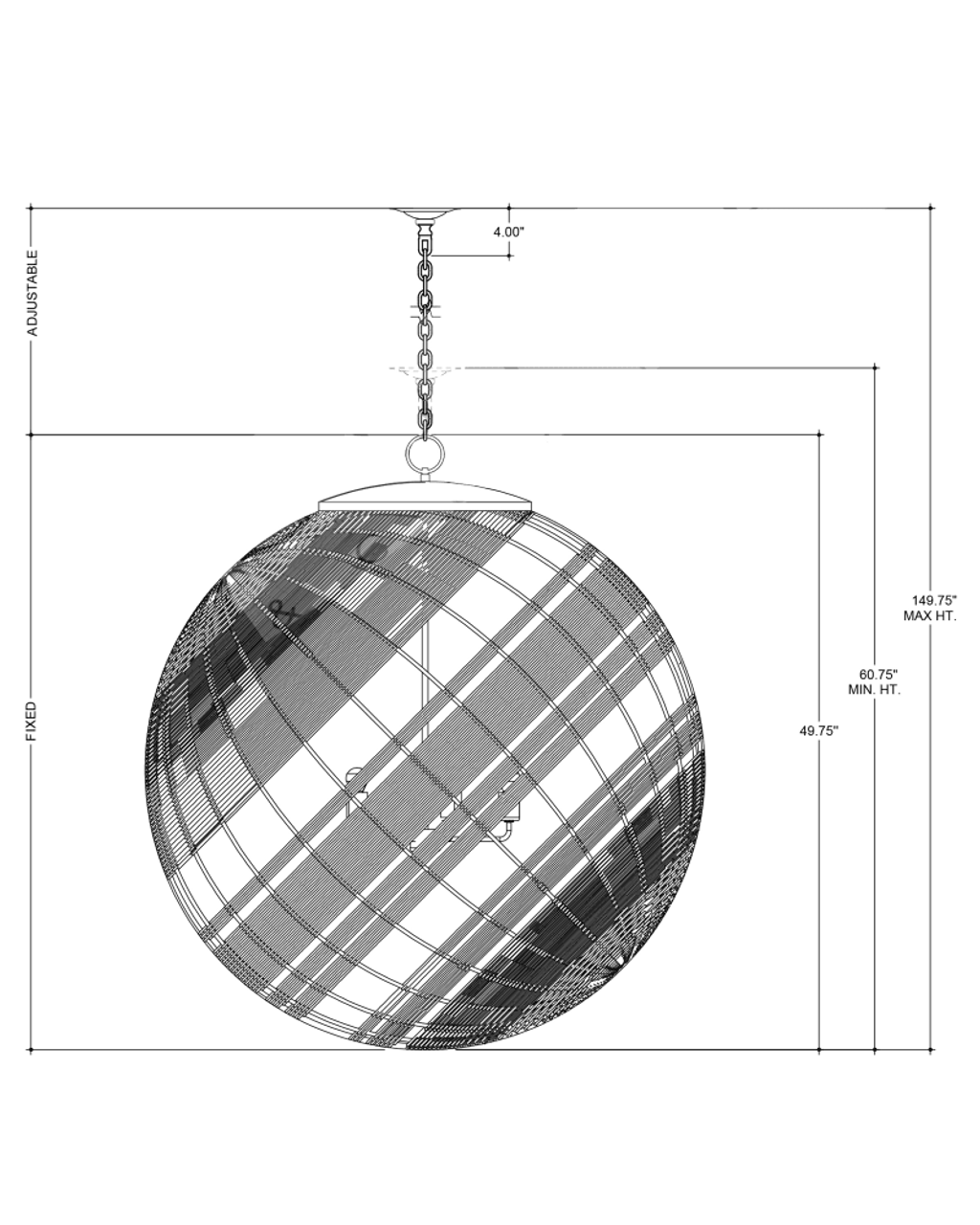 Natural Rattan Round chandelier - Jessa Verge for dining room view 2