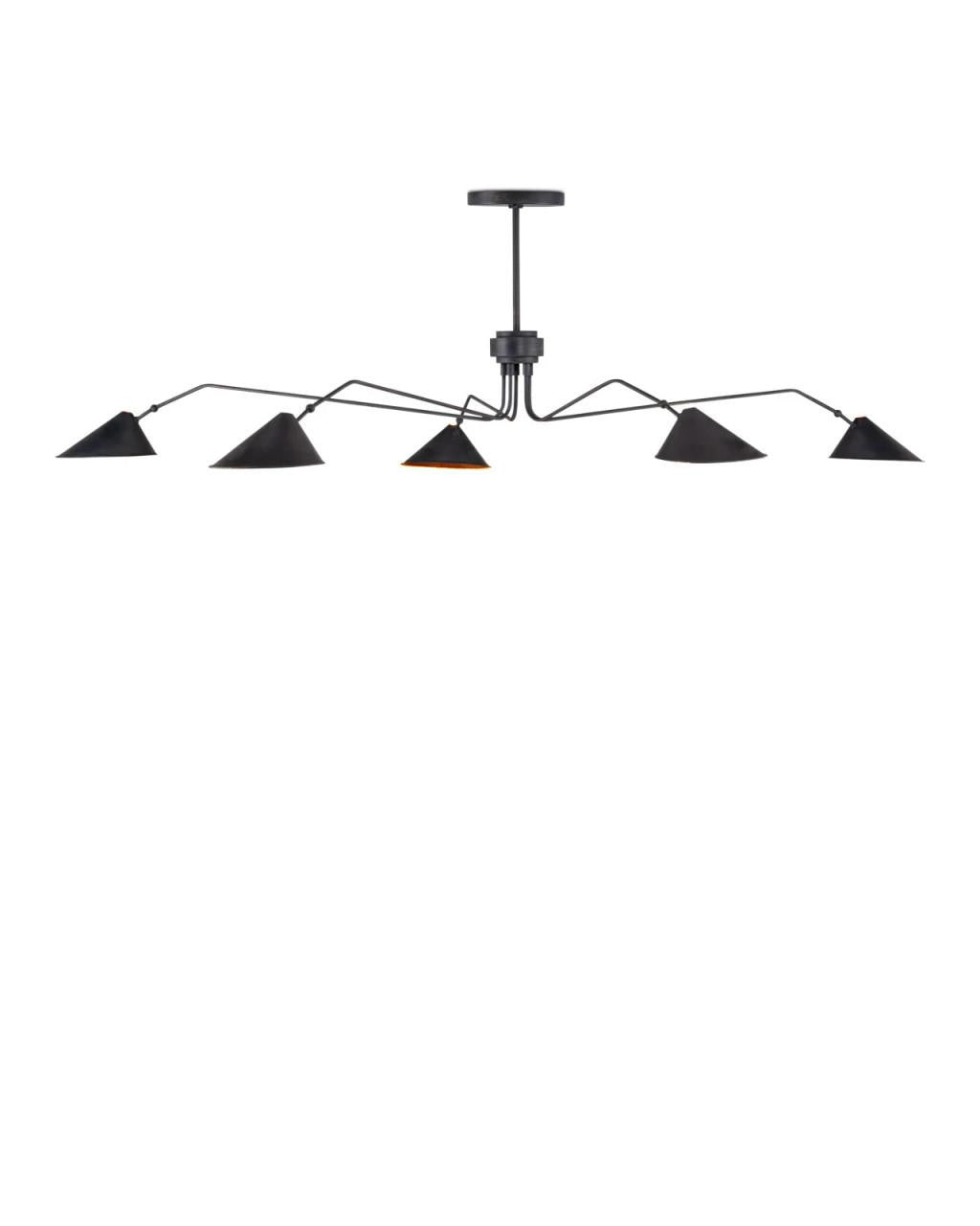 Black Iron chandelier - Ottilie Verge for dining room view 3