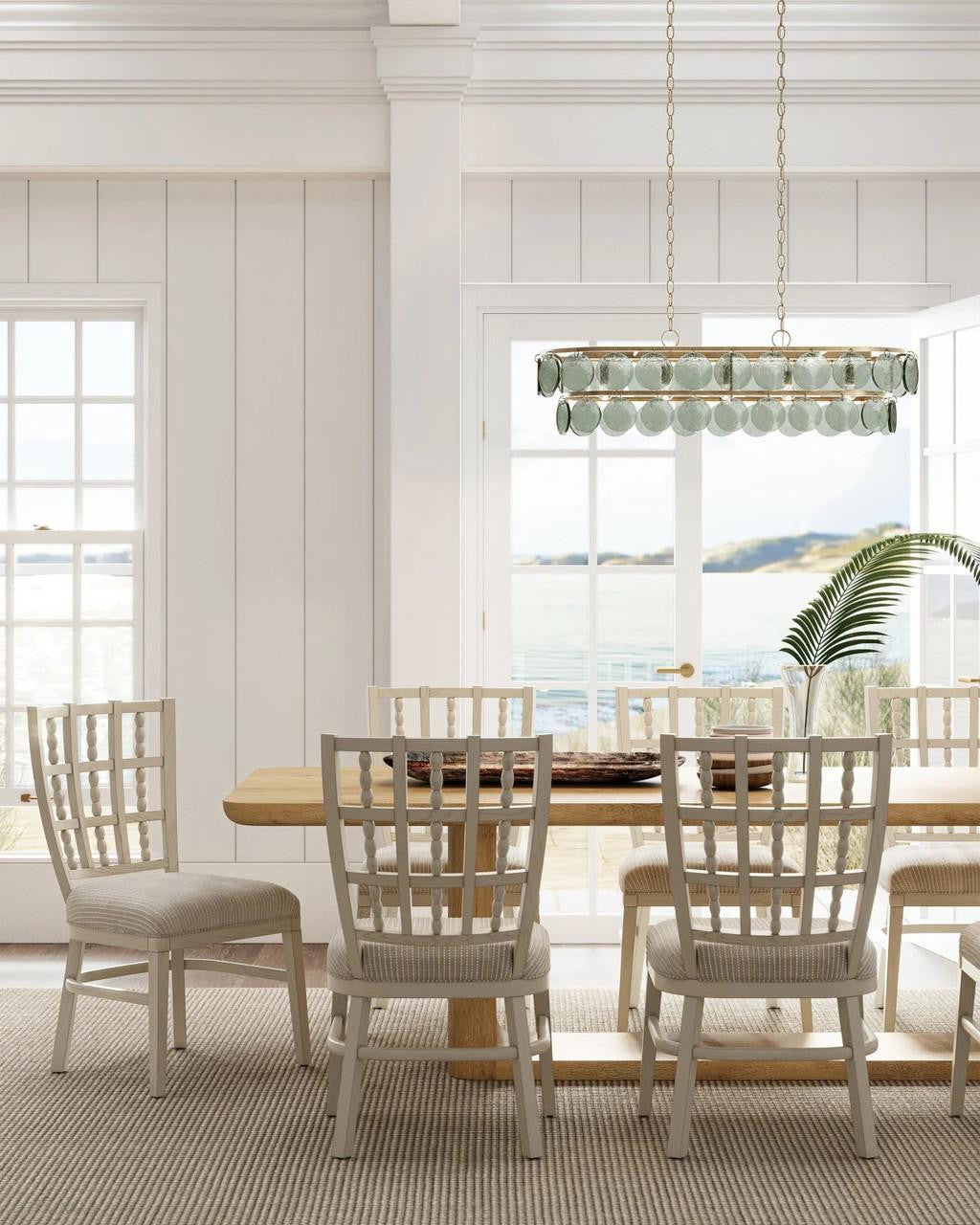 Clear Glass Round chandelier - Onda Verge for dining room view 5