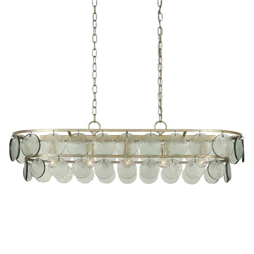 Clear Glass Round chandelier - Onda Verge for dining room view 1