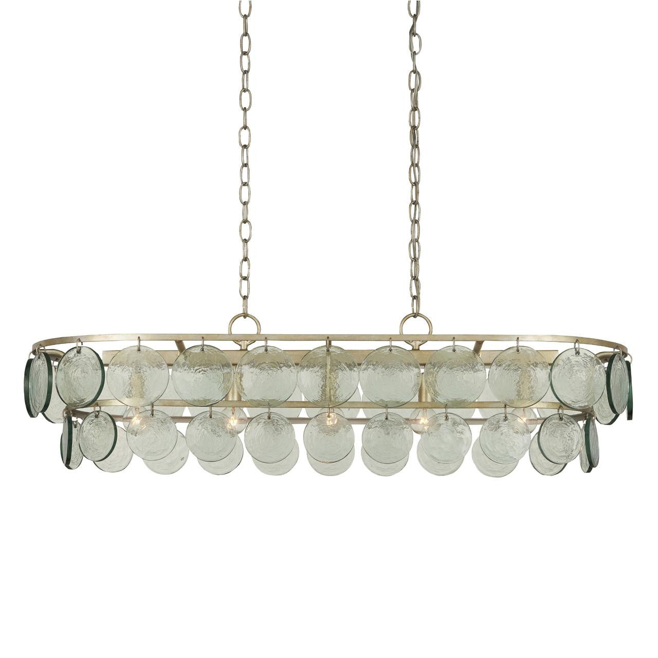 Clear Glass Round chandelier - Onda Verge for dining room view 1