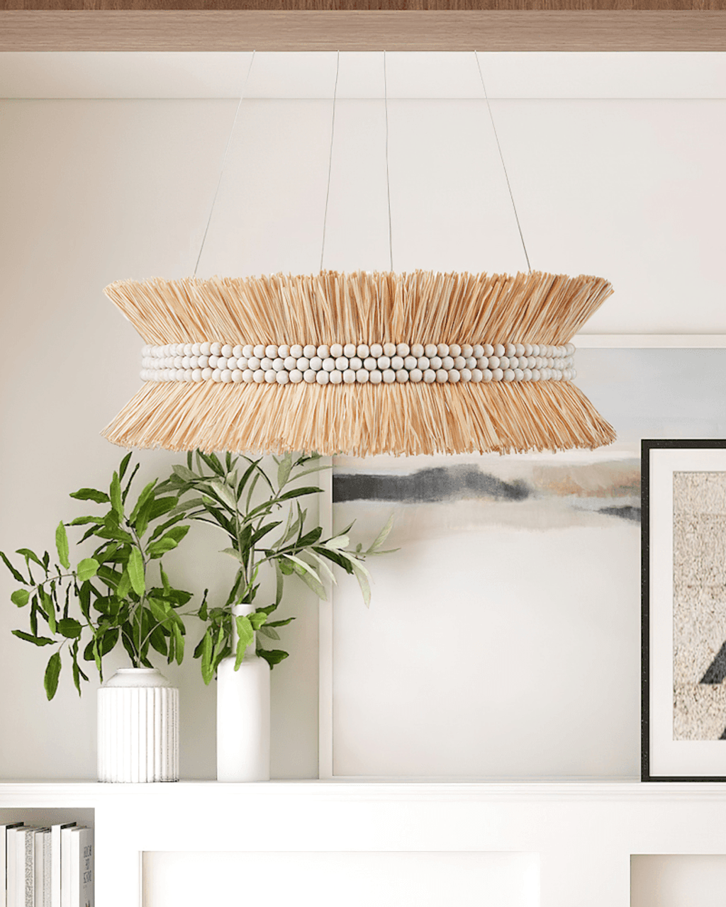 White Acrylic Round chandelier - Onda Meadow for dining room view 10