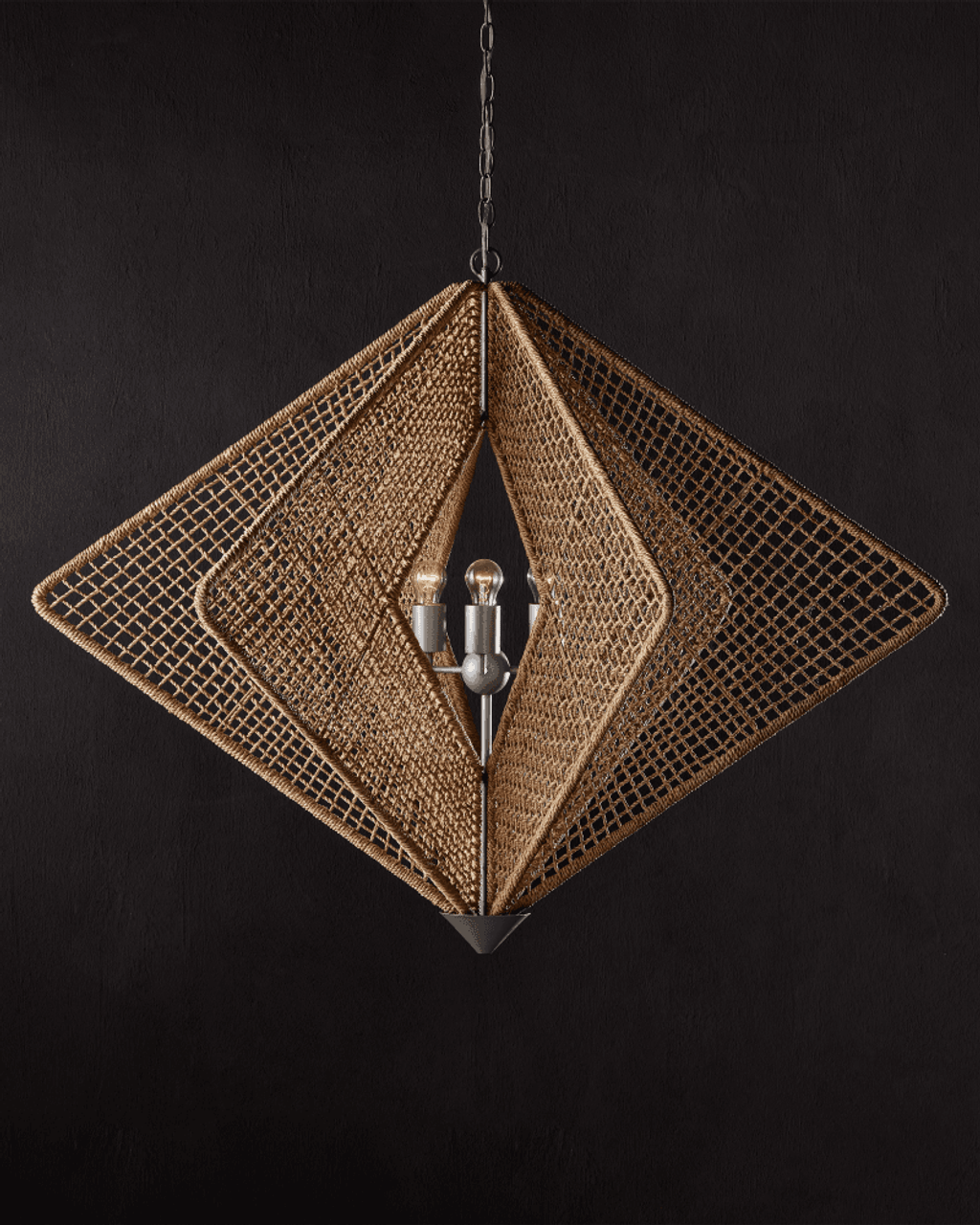 Natural Iron chandelier - Rosa Peak for dining room view 3