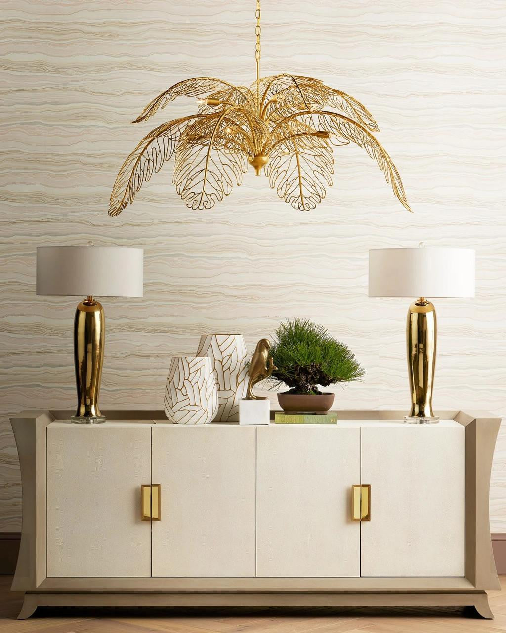 Brass Iron chandelier - Livia Meadow for dining room view 2