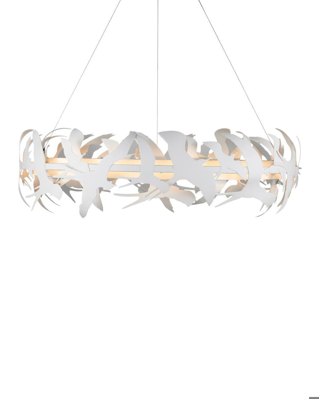 White Iron chandelier - Nola Mist for dining room view 7