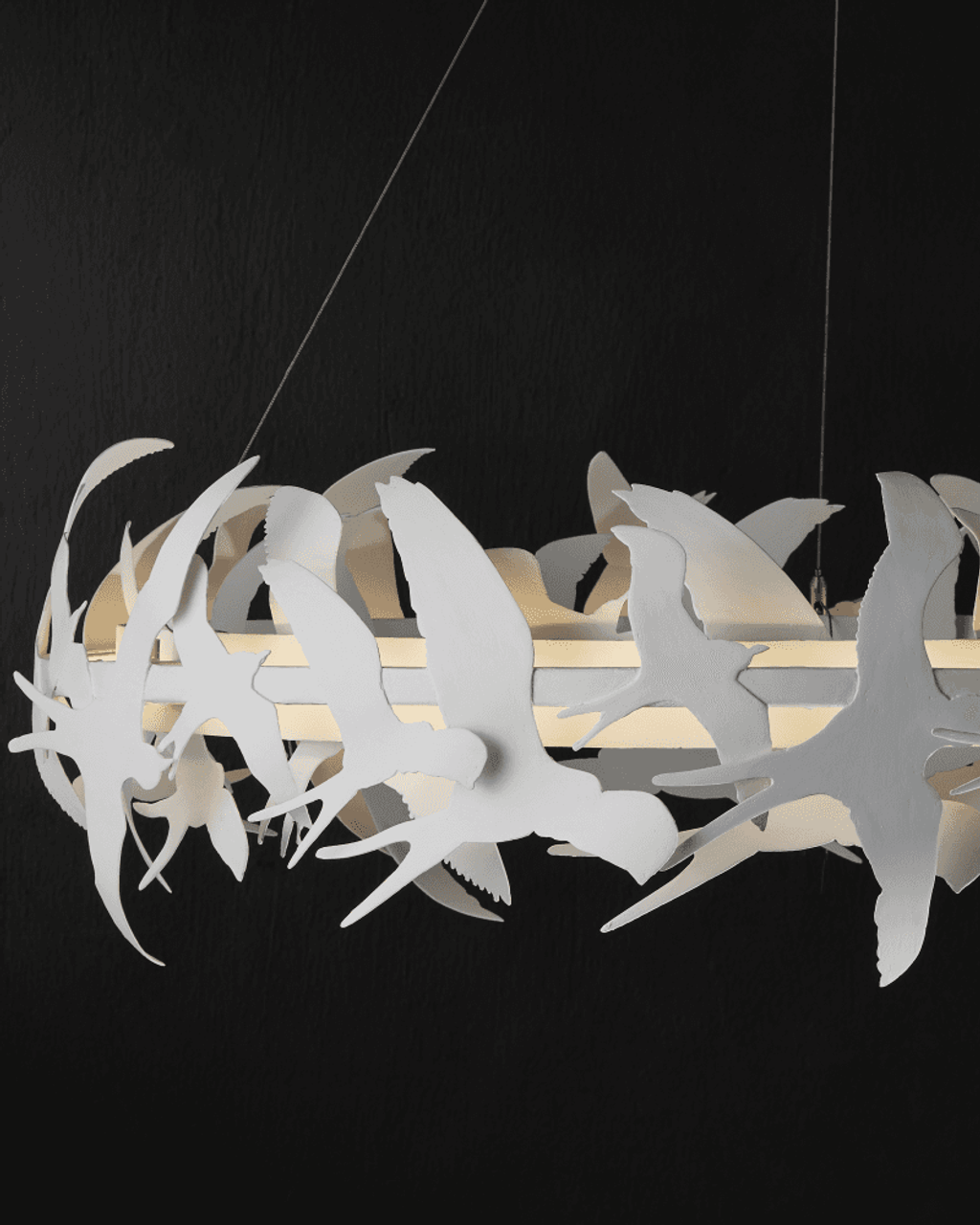 White Iron chandelier - Nola Mist for dining room view 2
