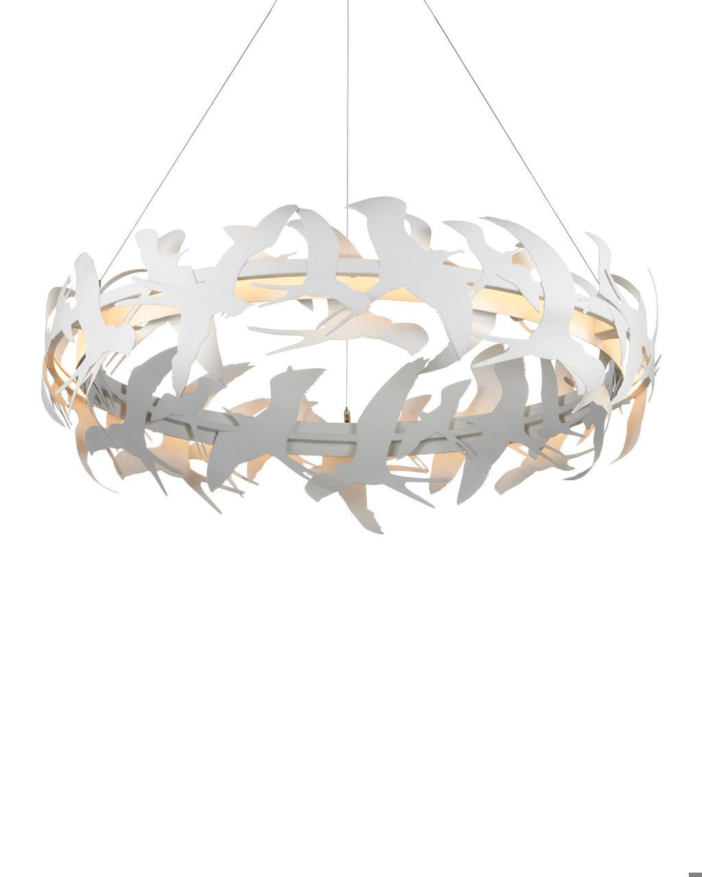 White Iron chandelier - Nola Mist for dining room view 3