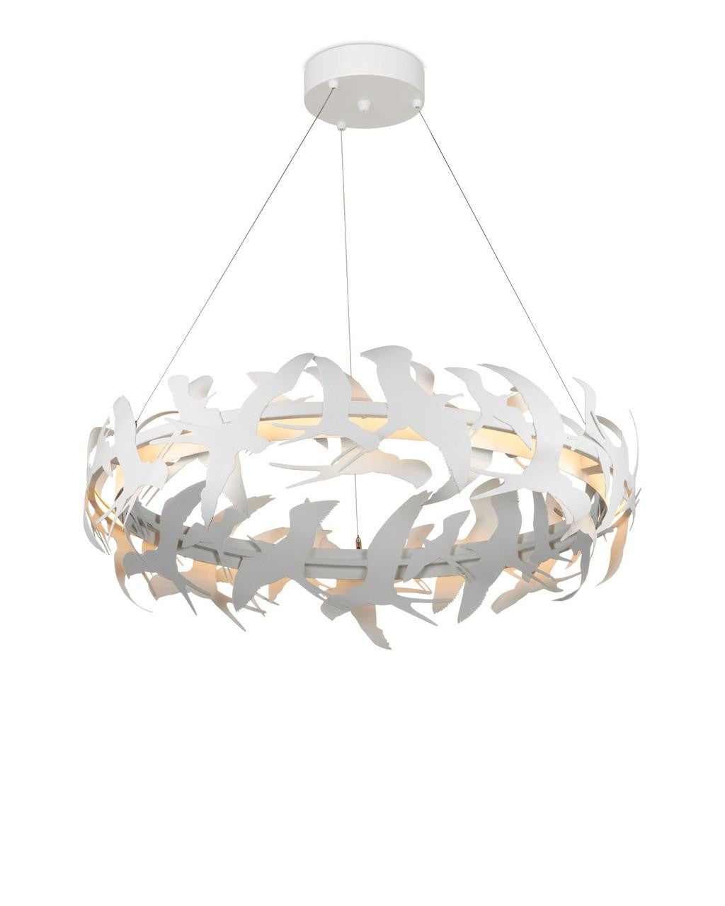 White Iron chandelier - Nola Mist for dining room view 1