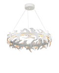White Iron chandelier - Nola Mist for dining room view 1