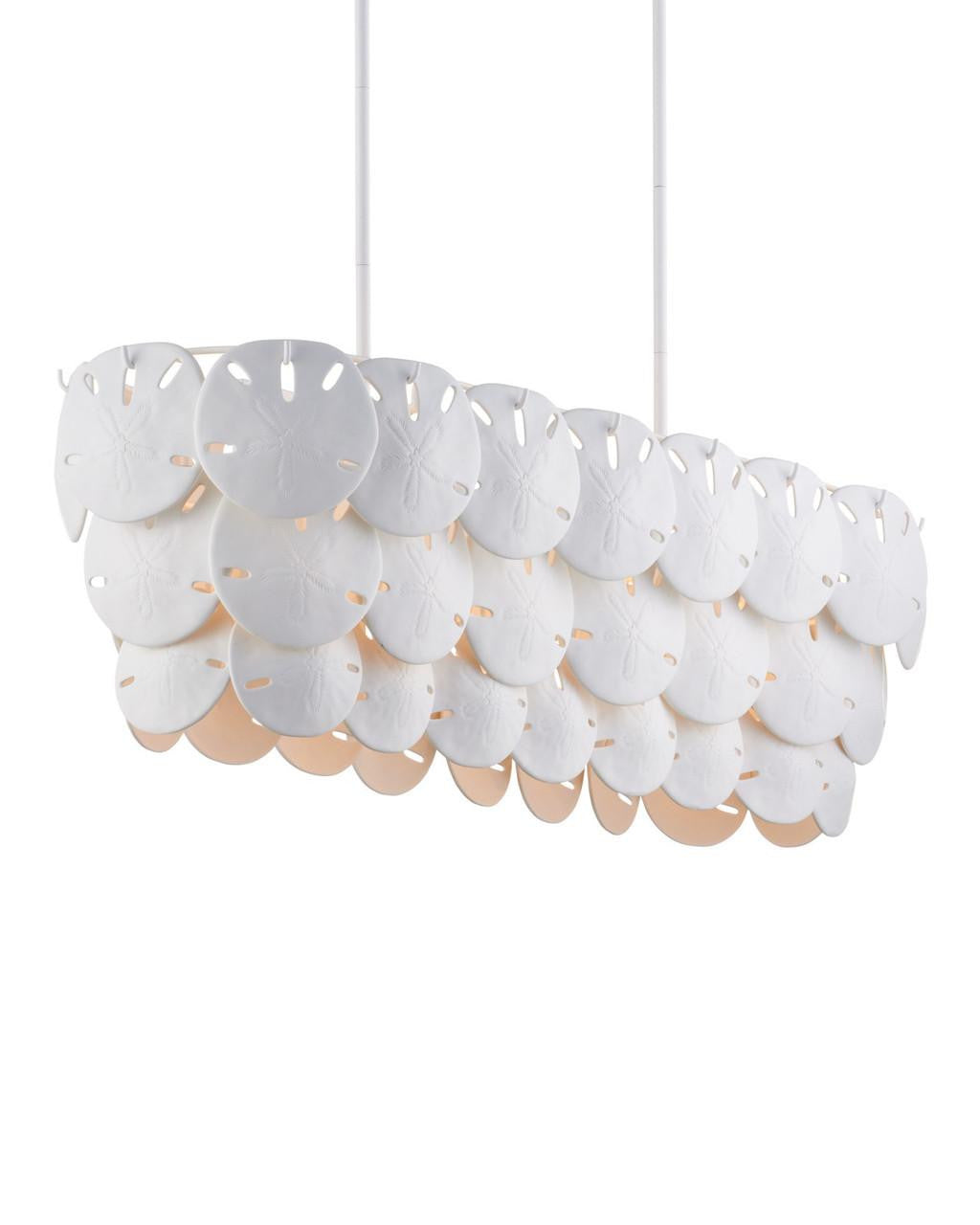 White Iron Round chandelier - Kora Point for dining room view 1