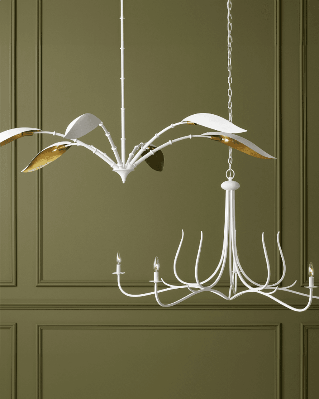 White Iron chandelier - Celeste Trace for dining room view 2