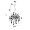 Clear Crystal chandelier - Ember Peak for dining room view 1