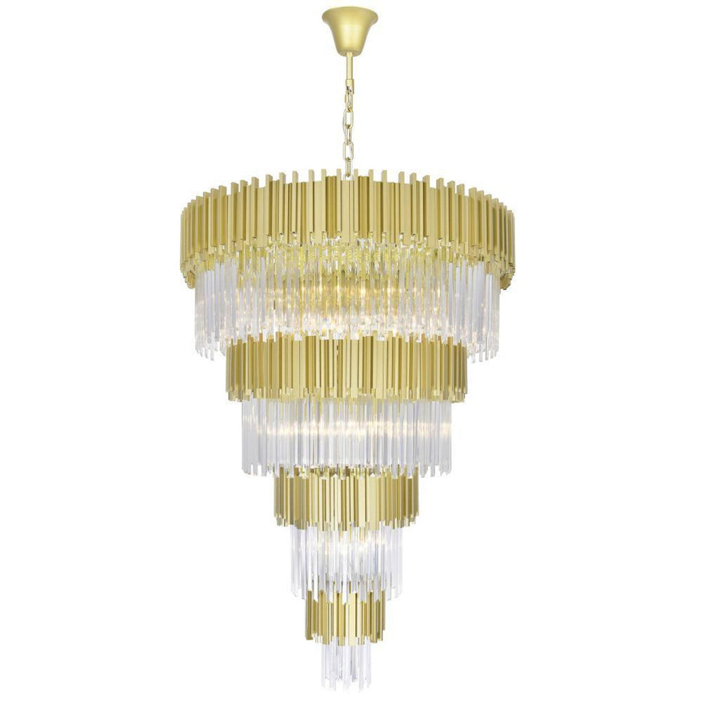 Clear Crystal Tiered chandelier - Gilda Peak for dining room view 2