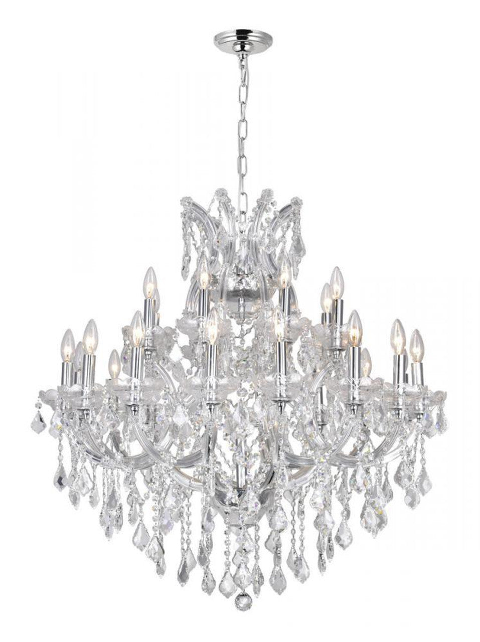 Clear Crystal chandelier - Finch Peak for dining room view 1