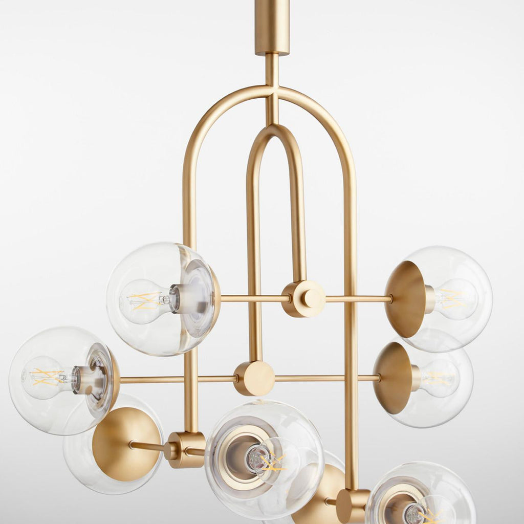 Saratoga Large Pendant, 4-Lights, Polished Nickel, Natural Anna Shade, 31.9"W (104072-SKT-24-LK-SF2812 5DL2MC)