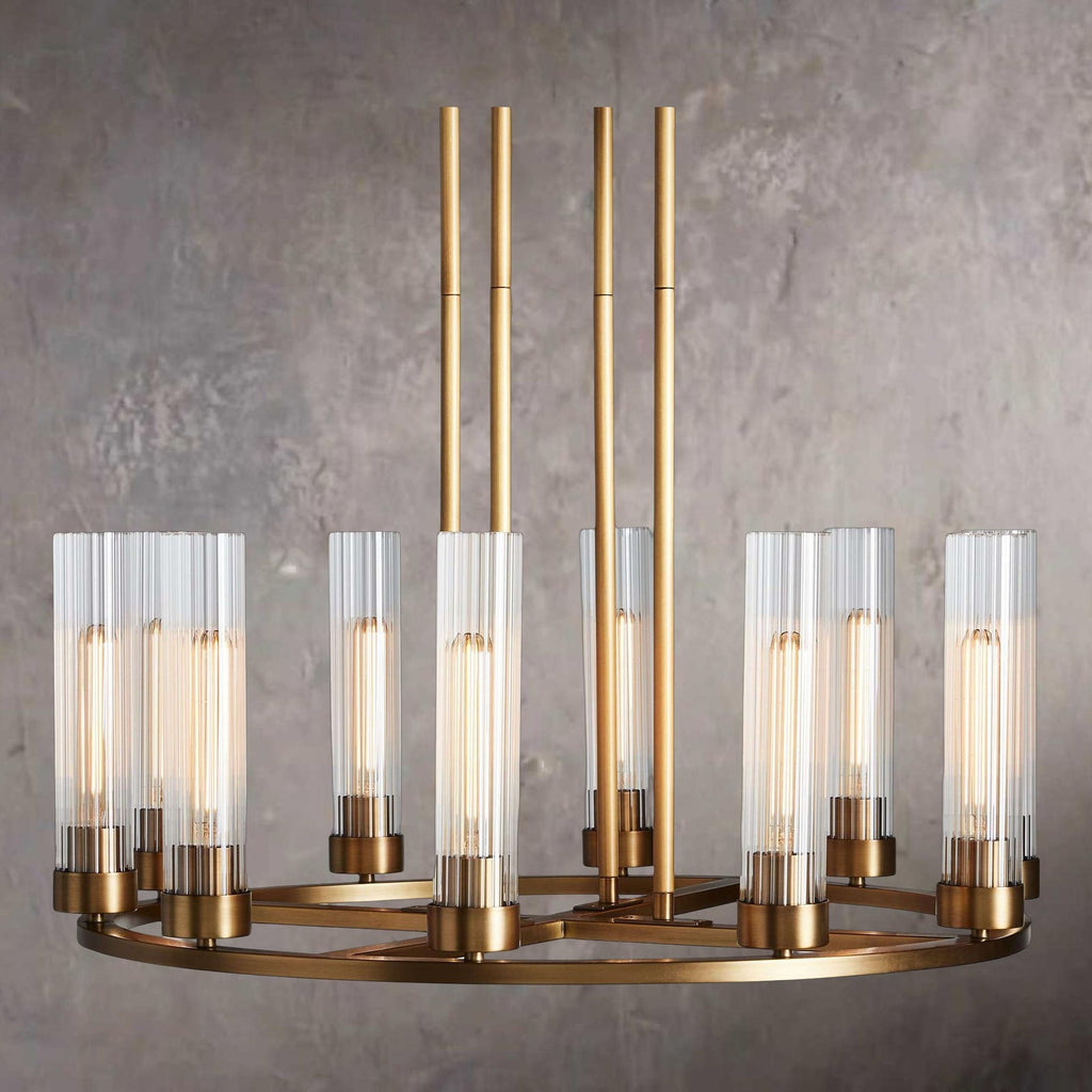 Black Glass chandelier - Wren Point for dining room view 1