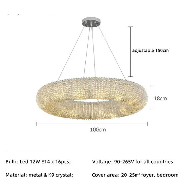 Clear Crystal Linear chandelier - Rhea House for dining room view 9