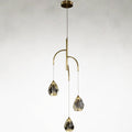Brass Crystal chandelier - Evren Stone for dining room view 1