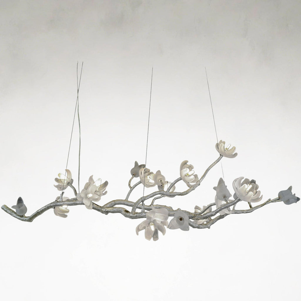 Silver Acrylic chandelier - Elara Ray for dining room view 1