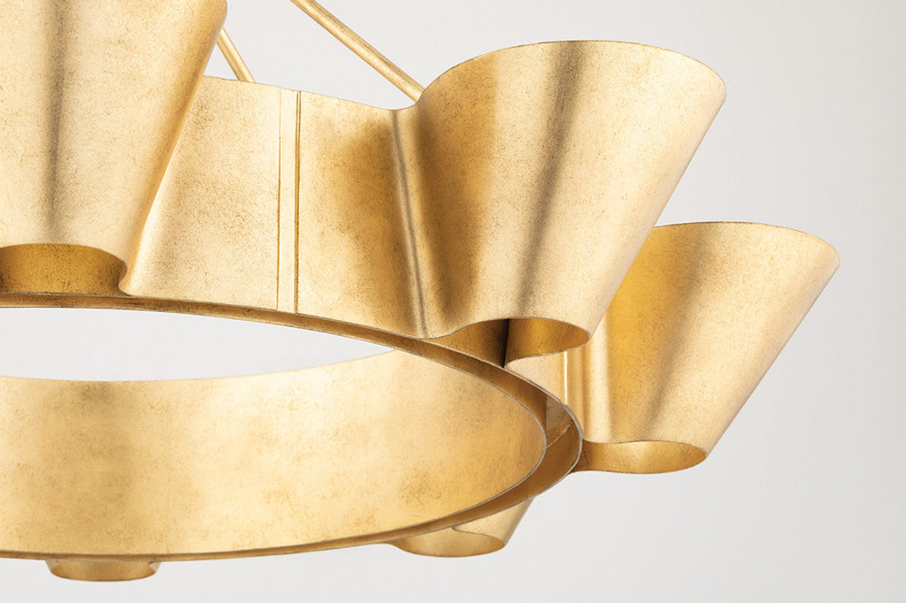 Gold Glass Linear chandelier - Kaia Gleam for dining room view 2
