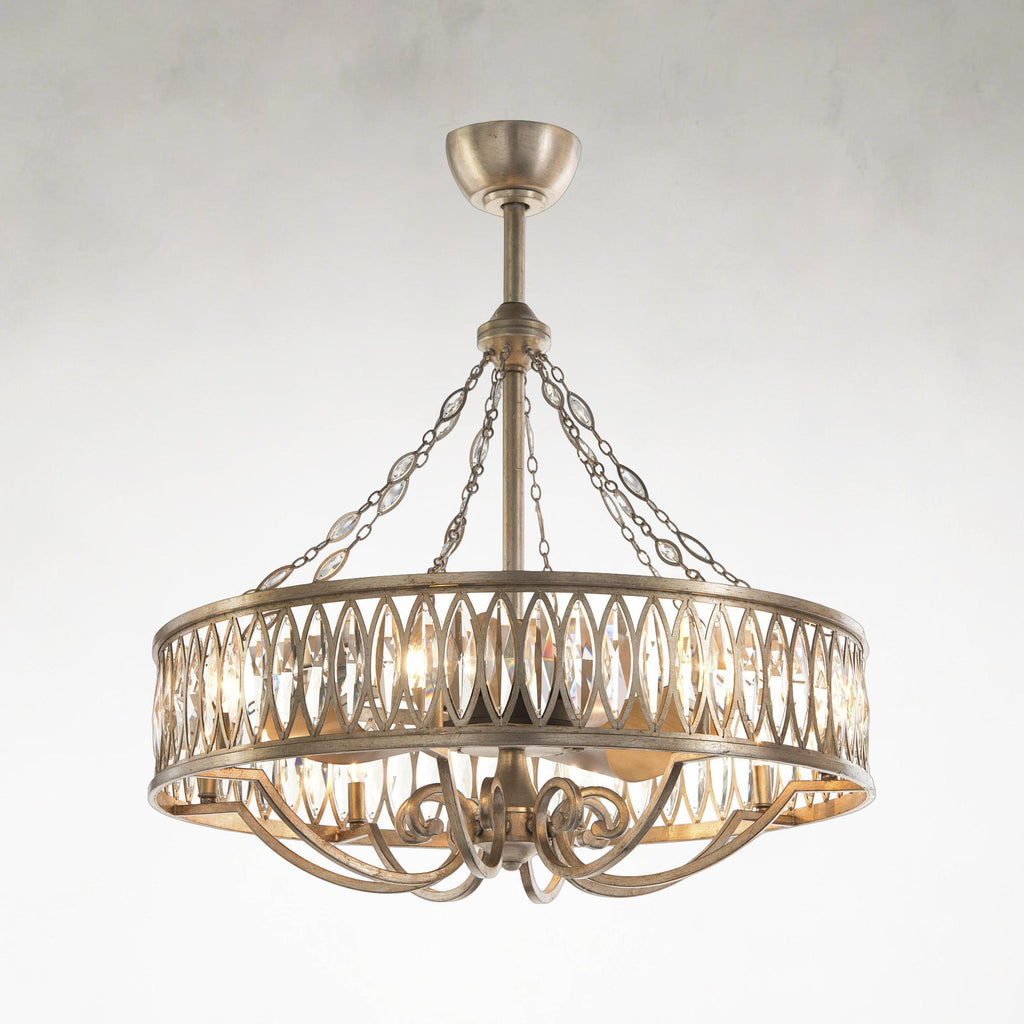 Silver Crystal Linear chandelier - Solene Ray for dining room view 1