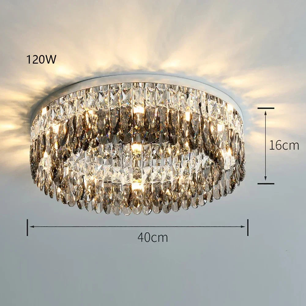 Clear Crystal Round chandelier - Rhea Bay for dining room view 9