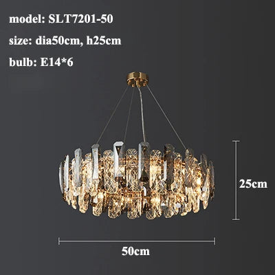 Crystal Round chandelier - Eden House for dining room view 9